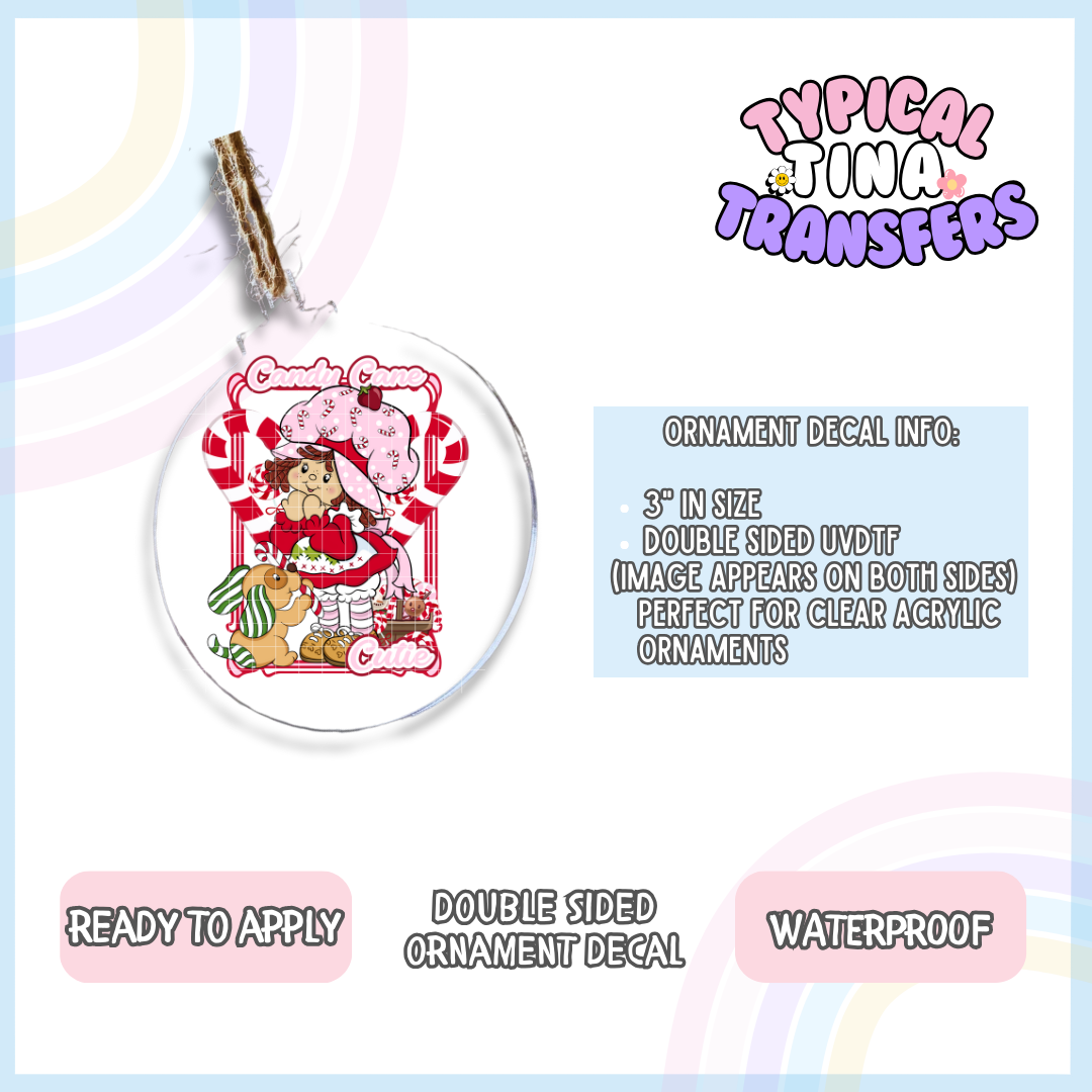 Candy cane Cutie | 3" Ornament Decal